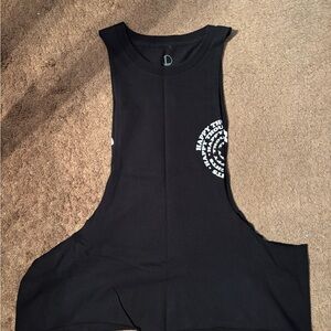HOME CUT Happy Thoughts Black Muscle Tee rave workout sleeveless tank cool
